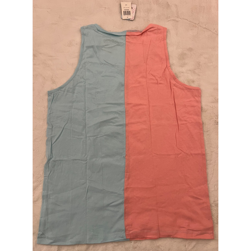 Kirby Men's Tank Top Large Pink Blue Split Fire Graphic Nintendo New With Tags - Picture 7 of 7